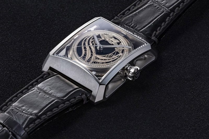 【ミナセ×JIKODO×秋田銀線細工】秋田県産高級腕時計 「サキホコル」シリーズ「稲鳳（いなほ）」（２）ステンレスモデル VM03-LGIS01-SD