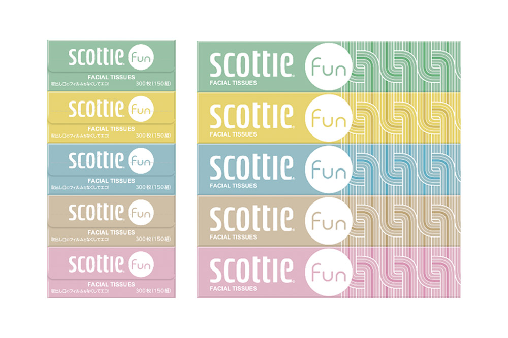 ティッシュペーパー スコッティ ティシュー ファン 150組 5箱×12パック