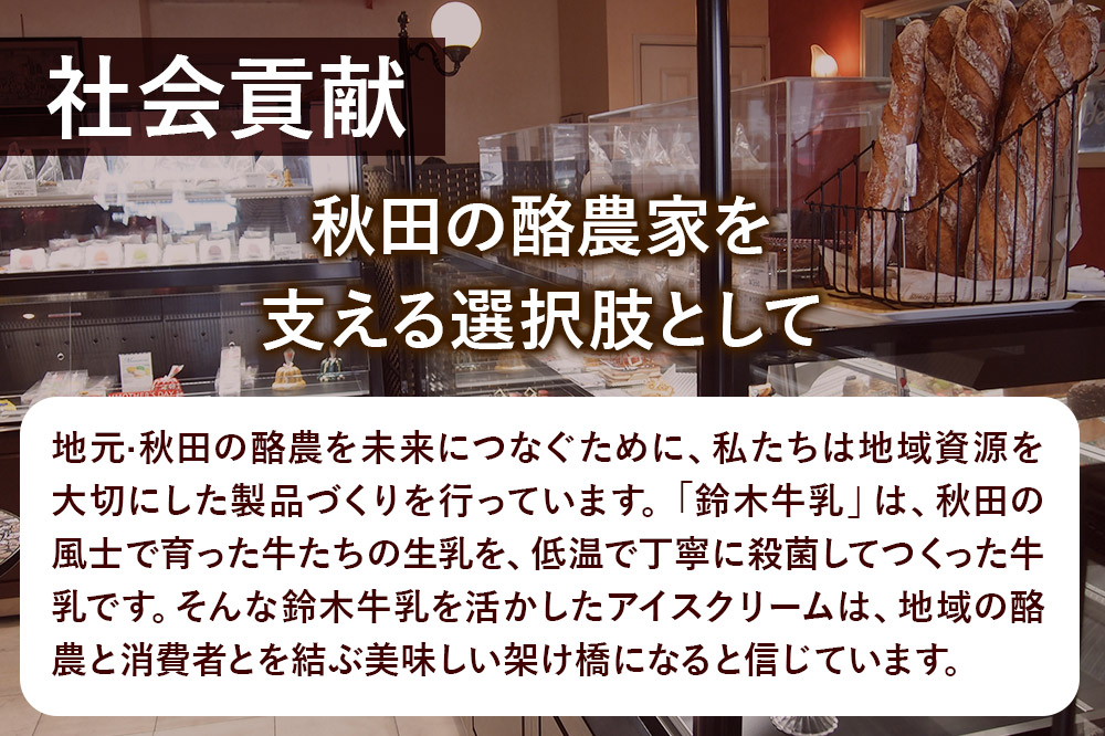 秋田市産 鈴木牛乳の低温殺菌牛乳を使用したミルクアイスクリーム 5個