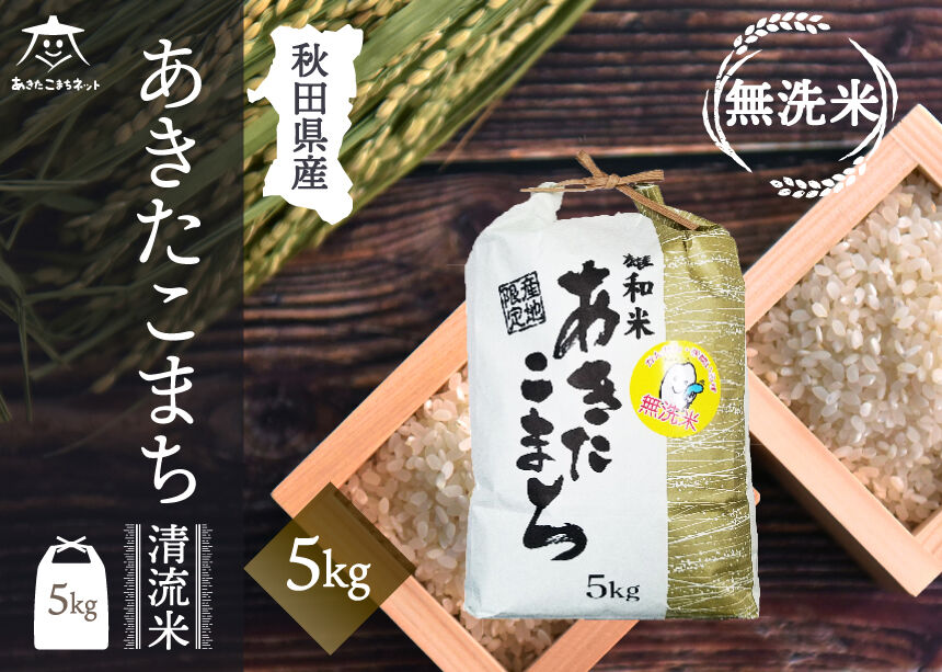 あきたこまち 清流米 5kg 【無洗米】秋田市雄和産 [秋田県産 あきたこまち お米 精米]
