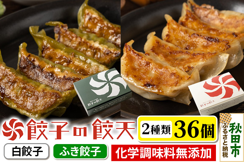 至福の白餃子・新緑のふき餃子 36個詰合せ 餃子の餃天 化学調味料無添加