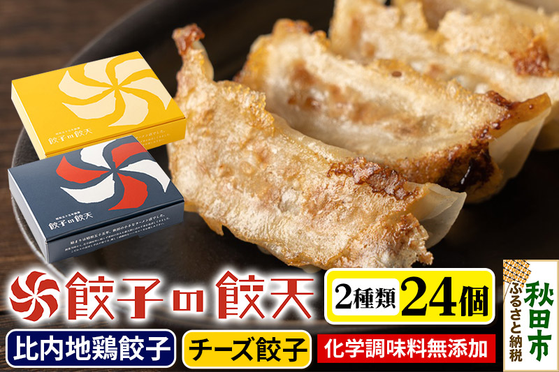 比内地鶏餃子・3種のチーズ餃子 24個詰合せ 餃子の餃天 化学調味料無添加