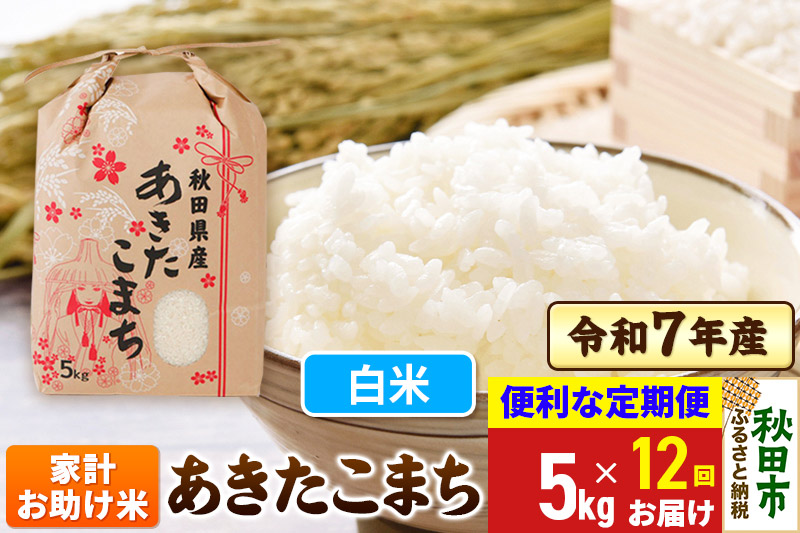 《定期便12ヶ月》 あきたこまち 家計お助け米 5kg 令和7年産 【白米】秋田県産
