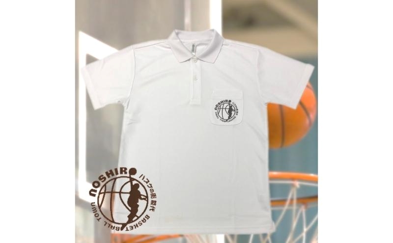 「バスケの街 能代」オリジナルポロシャツ ポケット付 ホワイト M