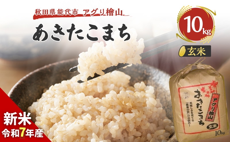 玄米 令和7年 秋田県産 あきたこまち 10kg 米 お米 おこめ こめ コメ 令和7年産 ブランド米 ご飯 秋田 秋田県 能代市