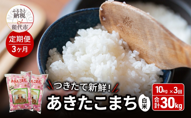 3カ月 定期便 秋田県産 あきたこまち 10kg 令和7年産  精米 [ ご飯 ブランド米 おにぎり 本場 お米 産地直送 おこめ ごはん 秋田県 秋田 能代市 保坂米穀店  ]