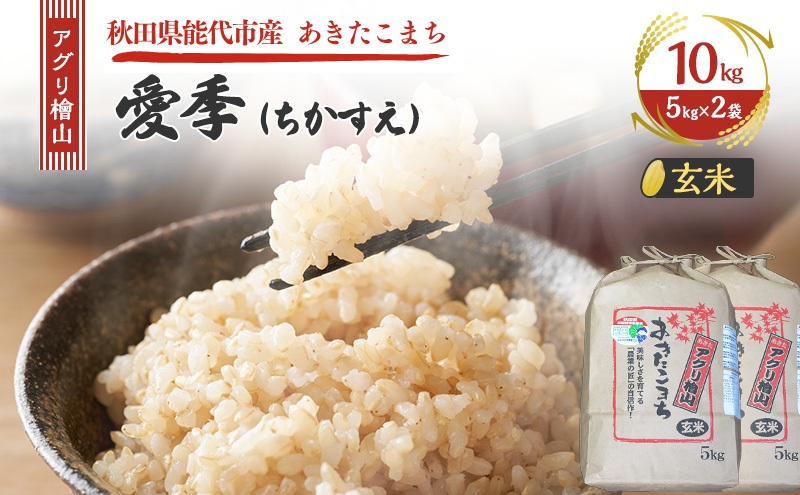 令和7年産 アグリ檜山米 愛季(ちかすえ) 玄米 10kg ( 5kg × 2袋 ) あきたこまち お米 おこめ こめ コメ ごはん ご飯 大粒 令和7年 秋田 秋田県 能代市