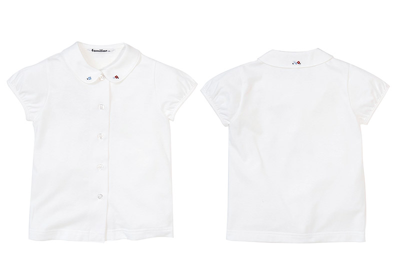 ファミリア(familiar)ブラウス（半袖）(90cm)ホワイト(WH)【240225】