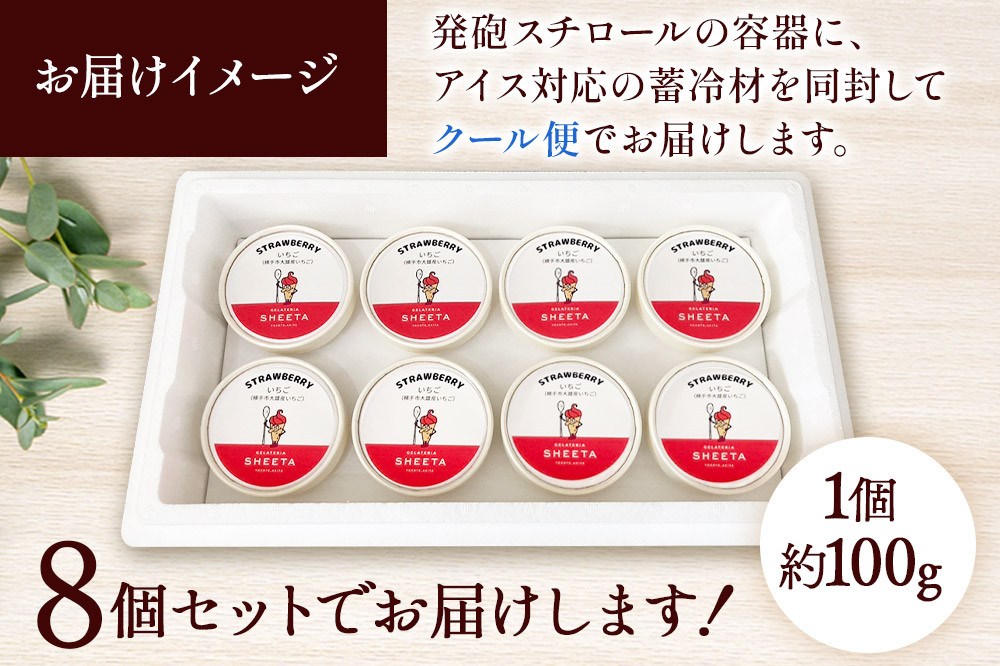 ジェラート イチゴ 約100g×8個