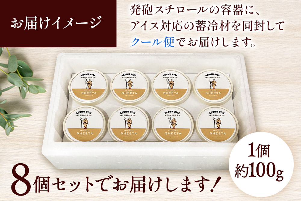 ジェラート 玄米 約100g×8個