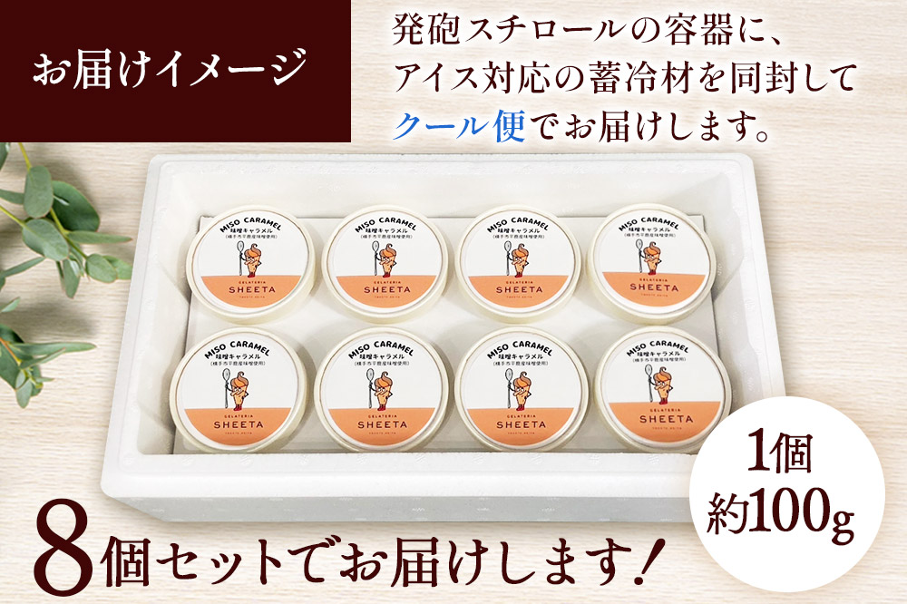 ジェラート 味噌キャラメル 約100g×8個