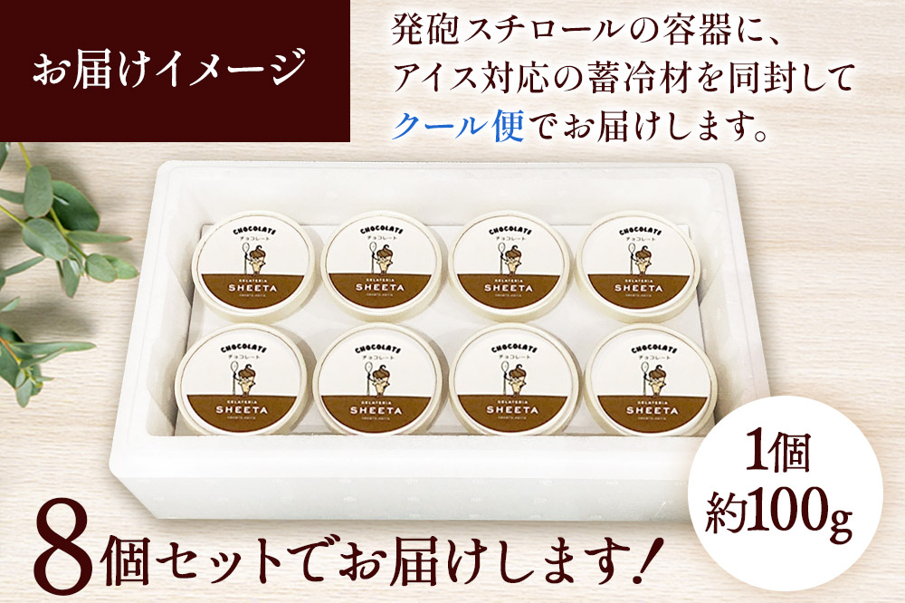 ジェラート チョコ 約100g×8個