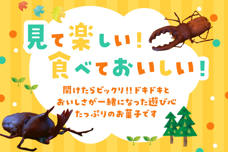 カブトムシの成虫チョコレート＆クワガタチョコレート 小松屋本店 プレゼント インスタ映え お菓子 スイーツ チョコ チョコレート ギフト