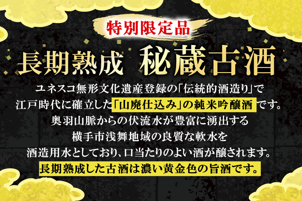 山廃仕込み純米吟醸酒　特別限定品「秘蔵古酒　田从」平成16BY　1800ml