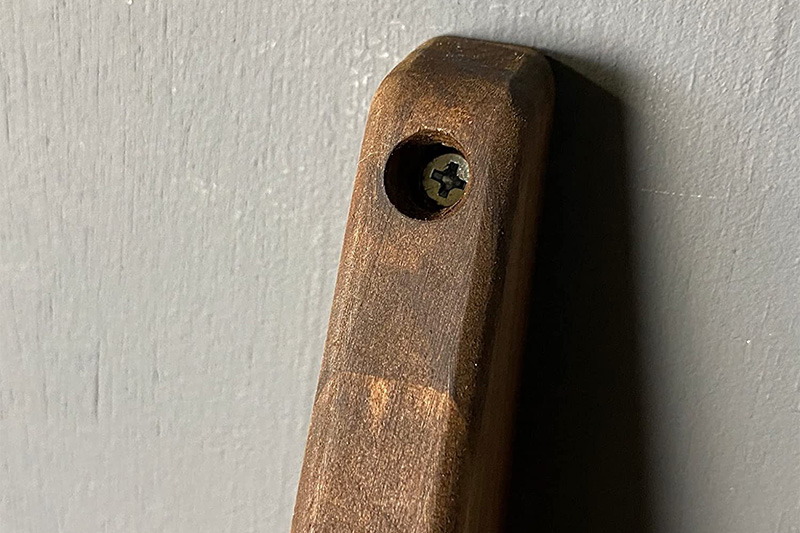 ロッドスタンド 壁掛け用 5本掛【本体：ブラウン】【フェルト：ブラック】