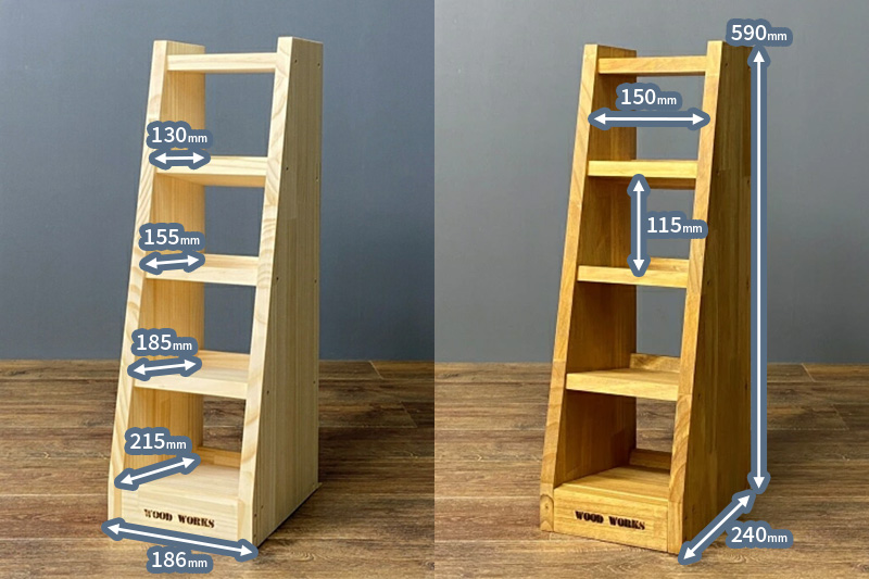 マガジン (弾倉) ラック4段【本体：ライトブラウン】