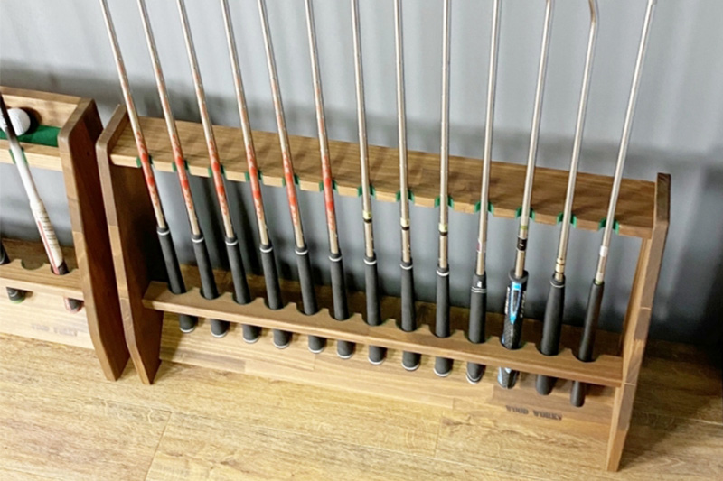 ゴルフクラブスタンド 13本用【本体：ブラウン】