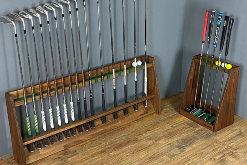 ゴルフクラブスタンド パター 5本用【本体：ブラウン】