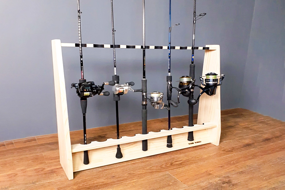 船竿・太竿・2ピース用 ロッドスタンド 【ブラウン】