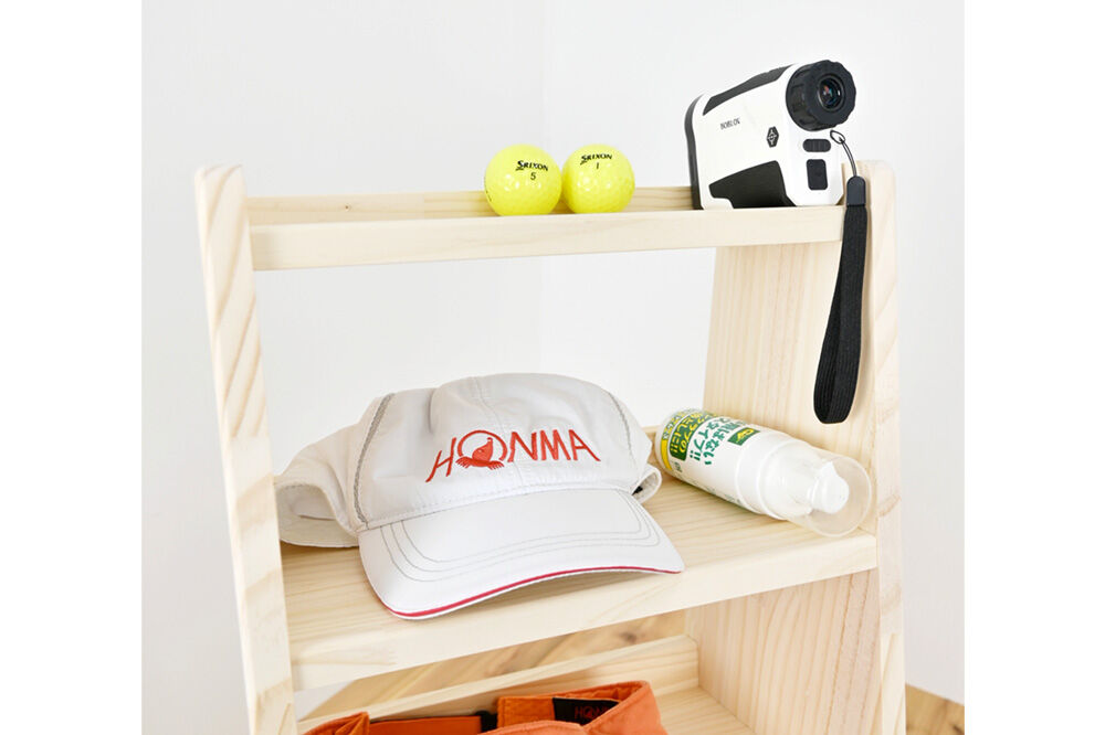 WOODWORKS ヘッドカバー＆マルチラック 【本体カラー：ナチュラル】完成品 [ゴルフ ヘッドカバー 収納ラック 木製 ゴルフ用品 収納 ゴルフラック ゴルフ収納棚 ヘッドカバー収納 ディスプレイラック ゴルフグッズ収納 シミュレーションゴルフ]