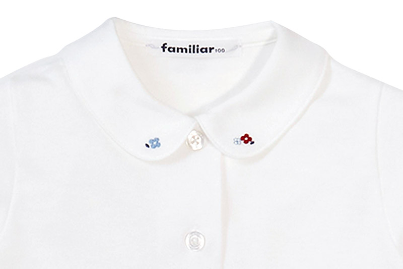 ファミリア(familiar)ブラウス（半袖）(90cm)ホワイト(WH)【240225】