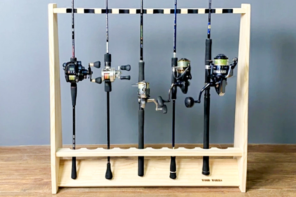 船竿・太竿・2ピース用 ロッドスタンド 【ブラウン】