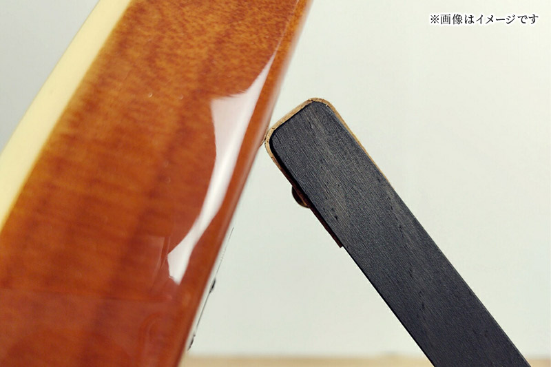 ギタースタンド 1本掛 エレキギターオフセットボディ用 【本体：ブラックウッド】