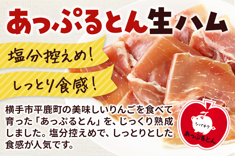 《定期便3ヶ月》生ハム スライス 30g×10パック 長期熟成 国産豚肉 あっぷるとん 秋田県横手市産