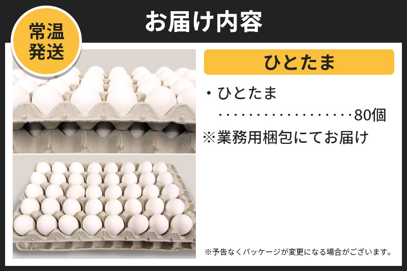 【常温発送】ひとたま 80個（業務用）【発送時期が選べる】東海林養鶏場 ひとたま 卵 玉子 たまご タマゴ  配送時期選べる