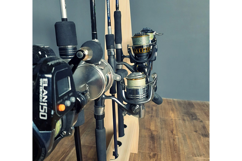 船竿・太竿・2ピース用 ロッドスタンド 【ブラウン】