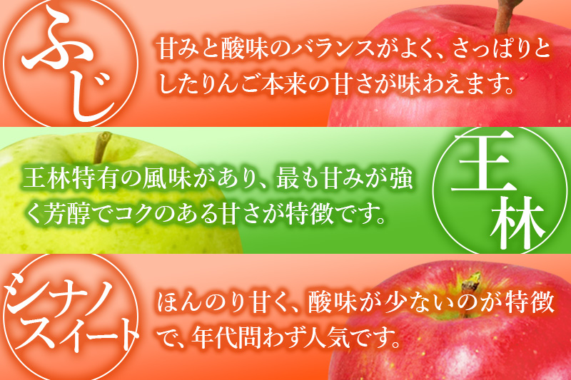 3種のりんごジュース飲み比べセット（ふじ・王林・シナノスイート）合計60袋（3種×20袋）