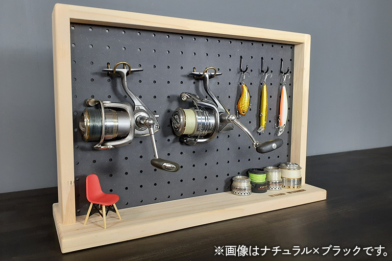 有孔ボード ディスプレイラック Sサイズ［本体：ナチュラル／有孔ボード：グレー］