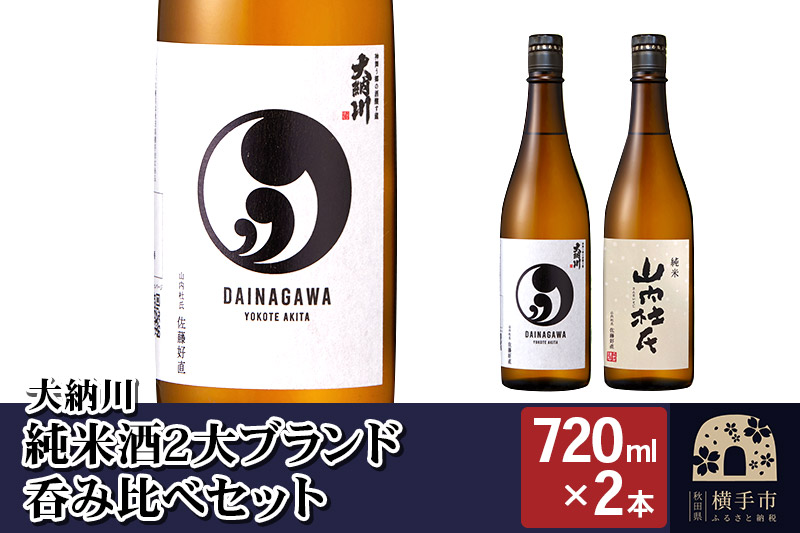 【大納川】純米酒2大ブランド呑み比べセット(大納川 純米 720ml×1本、山内杜氏 純米 720ml×1本)