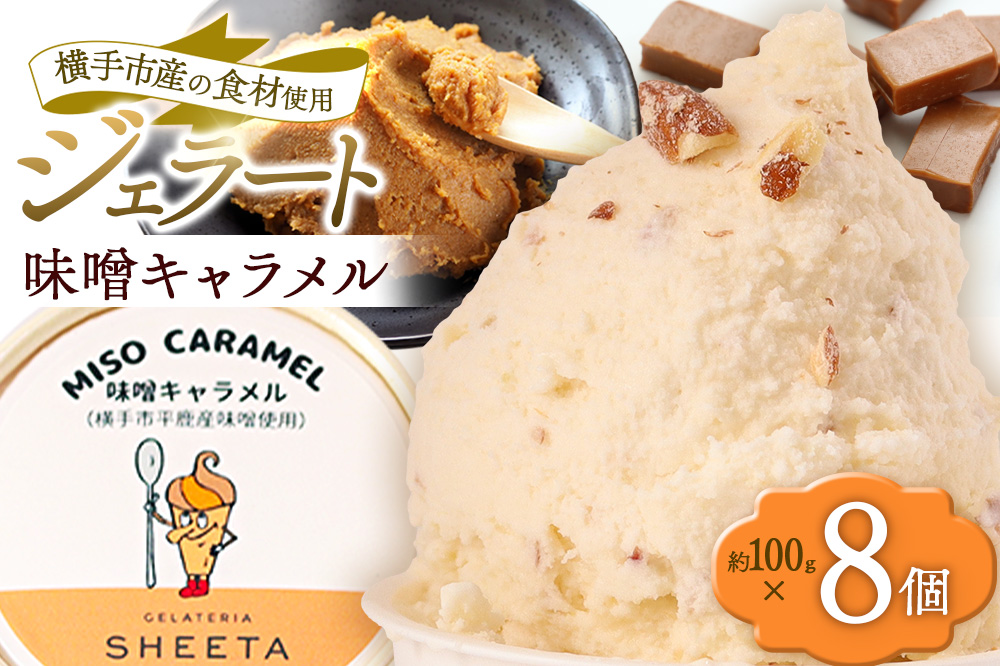 ジェラート 味噌キャラメル 約100g×8個