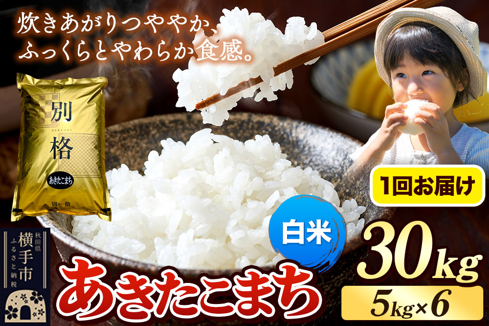 《令和7年産》 米 あきたこまち 30kg（5kg×6袋） 【白米】 秋田県産