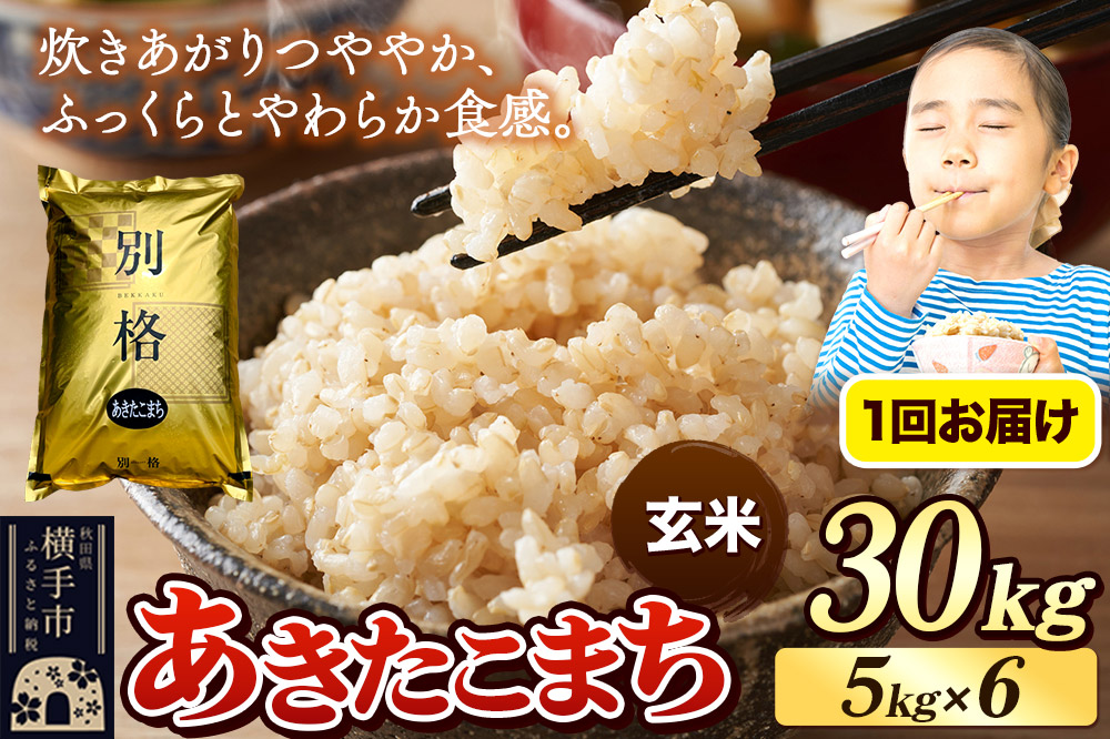 《令和7年産》 米 あきたこまち 30kg（5kg×6袋） 【玄米】 秋田県産