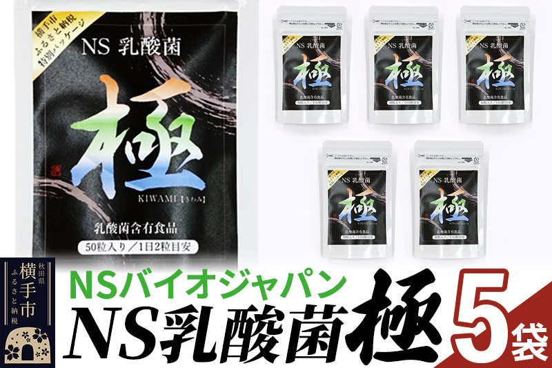 NS乳酸菌「極」(横手市特別パッケージ) 5パック ゆうパケット