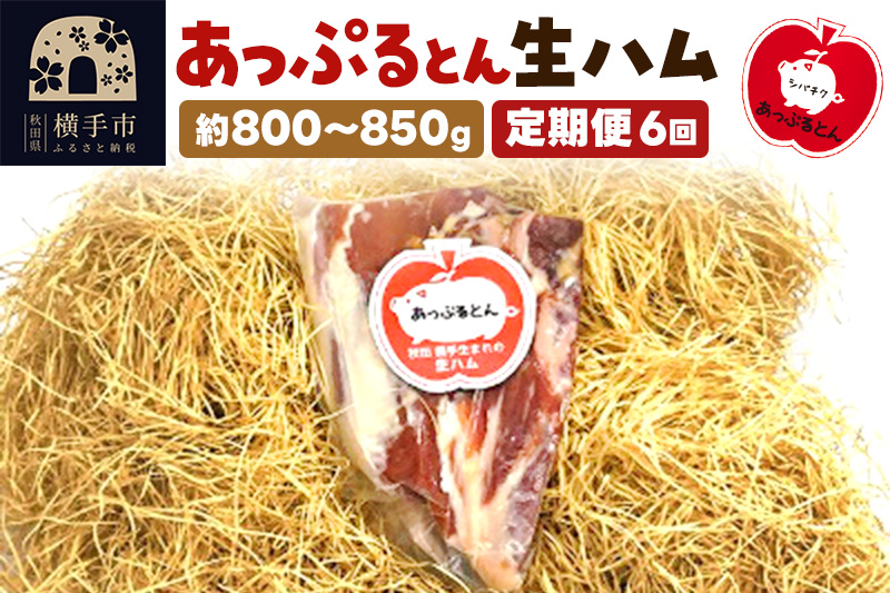 《定期便6ヶ月》秋田県横手市産 あっぷるとん 長期熟成生ハムブロック 約800～850g