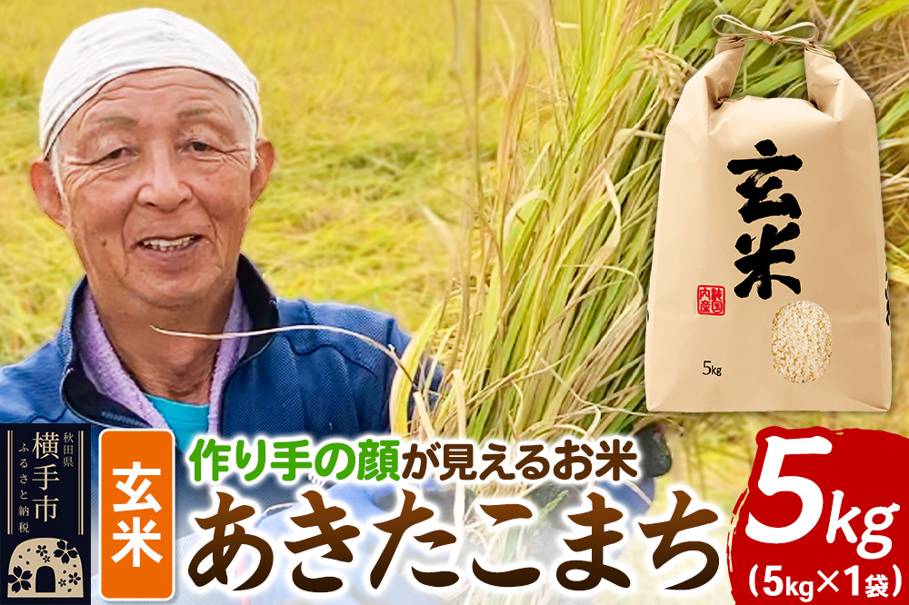 《令和7年産》忠さん農園 作り手の顔が見えるお米 秋田県横手市産 あきたこまち 玄米 5kg