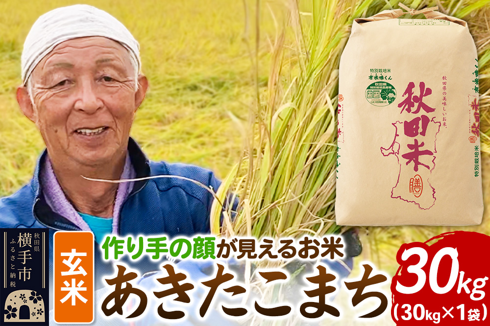 《令和7年産》忠さん農園 作り手の顔が見えるお米 秋田県横手市産 あきたこまち 玄米 30kg