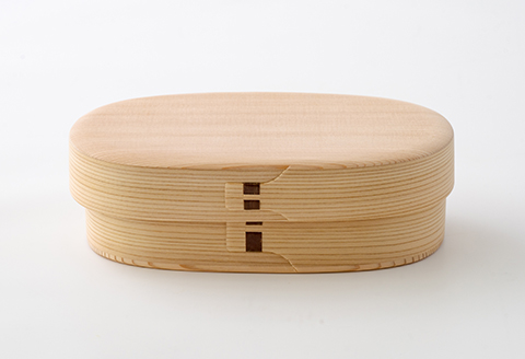 【大館曲げわっぱ】白木　小判弁当箱(中) 【配送日指定不可】　225P6015