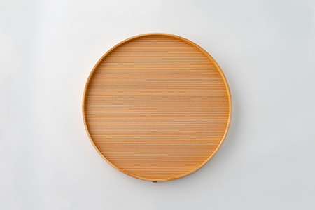 145P6004 【大館曲げわっぱ】丸盆(尺)白杉