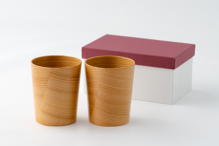 220P6010 【大館曲げわっぱ】ビアカップ(大)　2個入 【配送日指定不可】