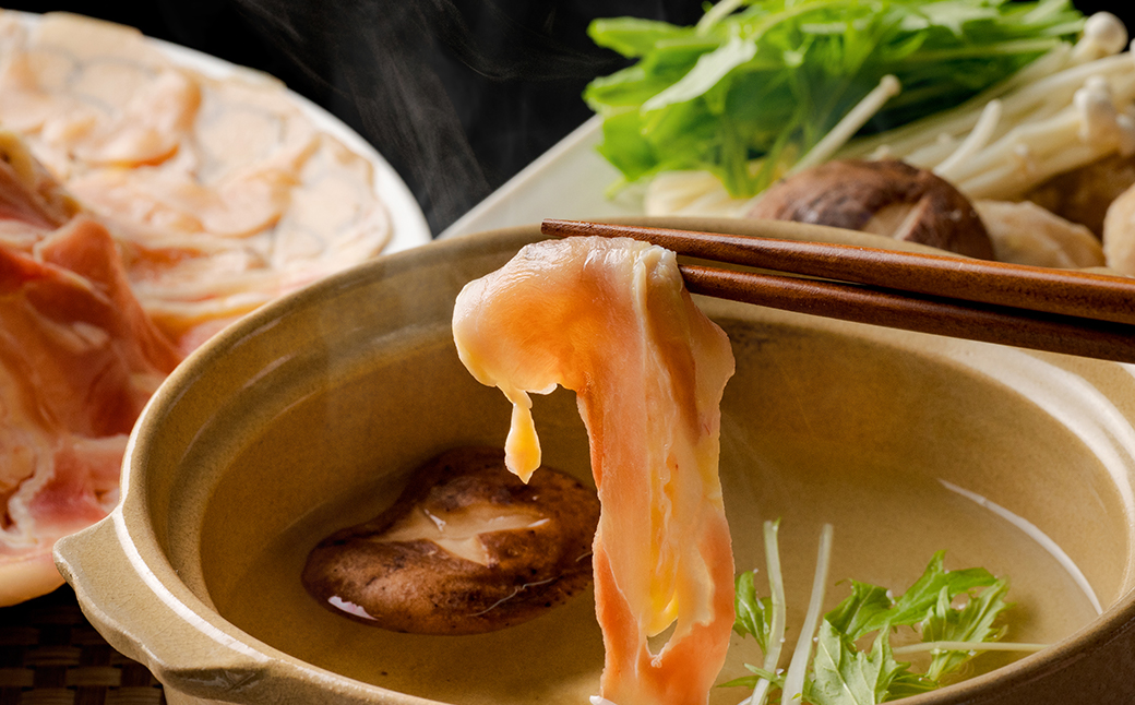 比内地鶏　火内鶏　鶏しゃぶ＆だんごセット　100P2815