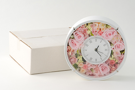 310P7302 プリザーブドフラワー　ピンクの花時計