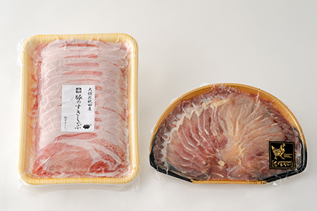 おすすめセット～その壱～（大館北秋田産豚すきしゃぶ肉＆比内地鶏しゃぶ肉）　75P2153