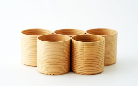 225P6004 【大館曲げわっぱ】曲げぐいみ 5個セット