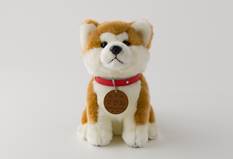 65P7302 秋田犬マサルぬいぐるみ　座りＭサイズ