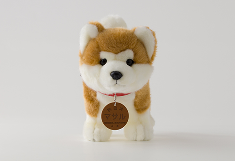 65P7303 秋田犬マサルぬいぐるみ　立ちＭサイズ