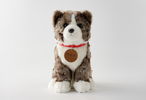 165P7306 秋田犬虎毛ぬいぐるみ　座りＬサイズ